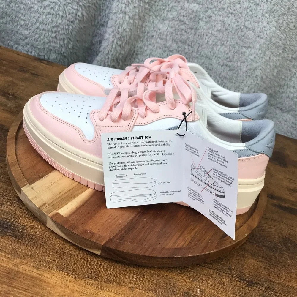 Nike Air Jordan 1 Elevate Low Women 10.5 Atmosphere Pink Grey White Sneakers NEW